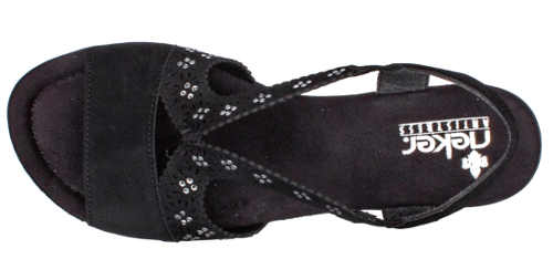 Černé dámské sandály sandály Rieker ze syntetické kůže