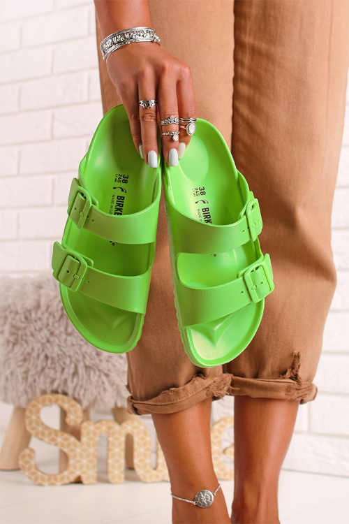 zelené moderní dámské pantofle