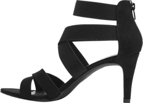 černé dámské sandály na podpatku