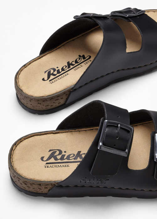 pohodlné černé pantofle Rieker