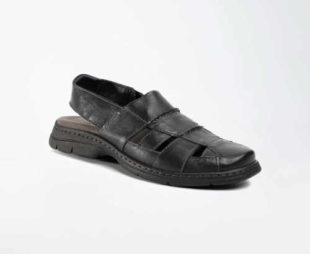 Pánské černé kožené sandály GO SOFT