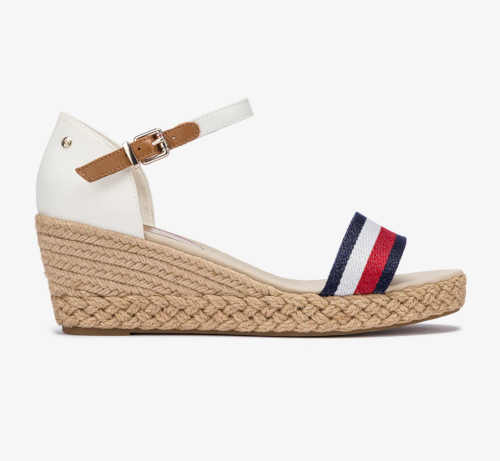 Bílé sandály na klínu Tommy Hilfiger