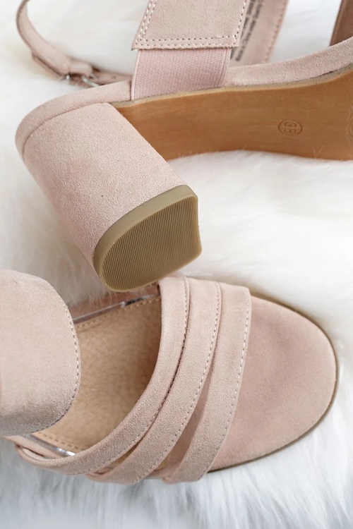 semišové dámské béžové sandály