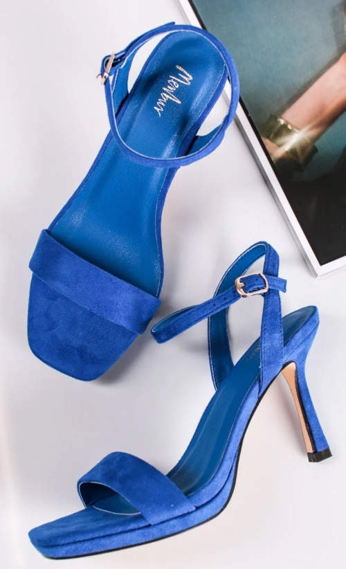 Modré dámské společenské sandály