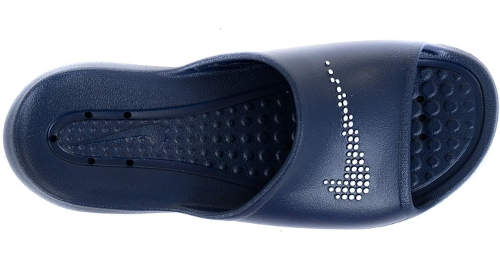 Modré pantofle stříbrné logo Nike